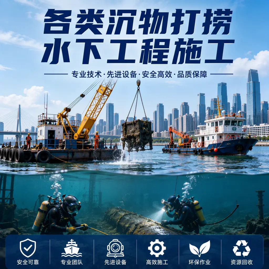 普格各类沉物打捞，水下工程施工